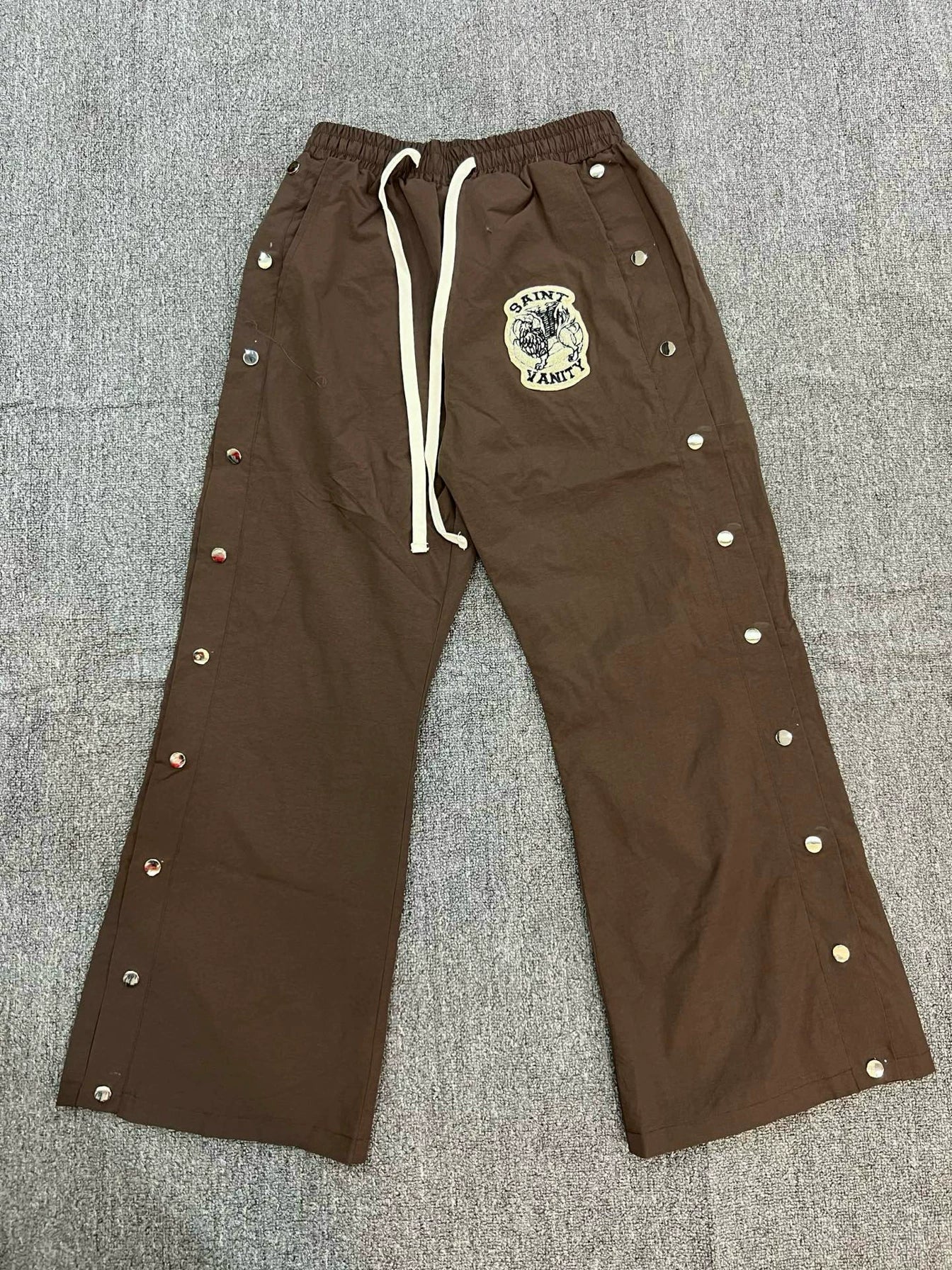 SAINT VANITY sporty casual straight-leg button-down pants
