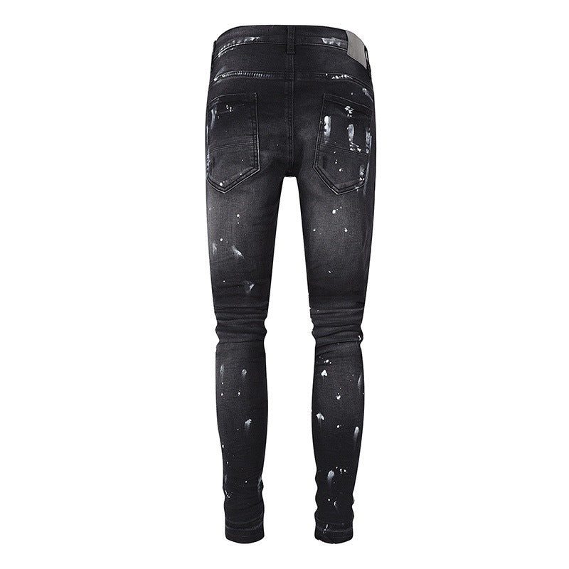 Purple Jeans Designer Jeans Mens Denim Embroidered Pants Fashion Hole Pants Hip Hop Distress Pants Best Seller Latest Version 9039