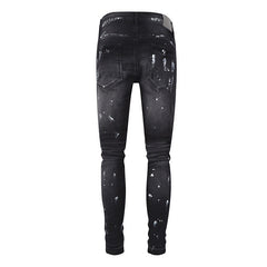 Purple Jeans Designer Jeans Mens Denim Embroidered Pants Fashion Hole Pants Hip Hop Distress Pants Best Seller Latest Version 9039