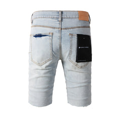 Purple Blue Jean Shorts 5048 with Black Print Design