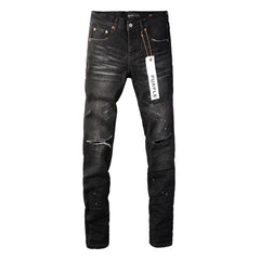 Purple Jeans Black New Mens Personality Fashion Ripped Jeans 9035