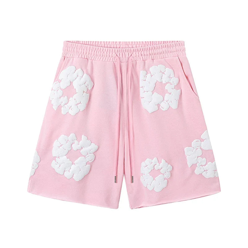 Denim Tears Foam Print Casual Shorts Pink