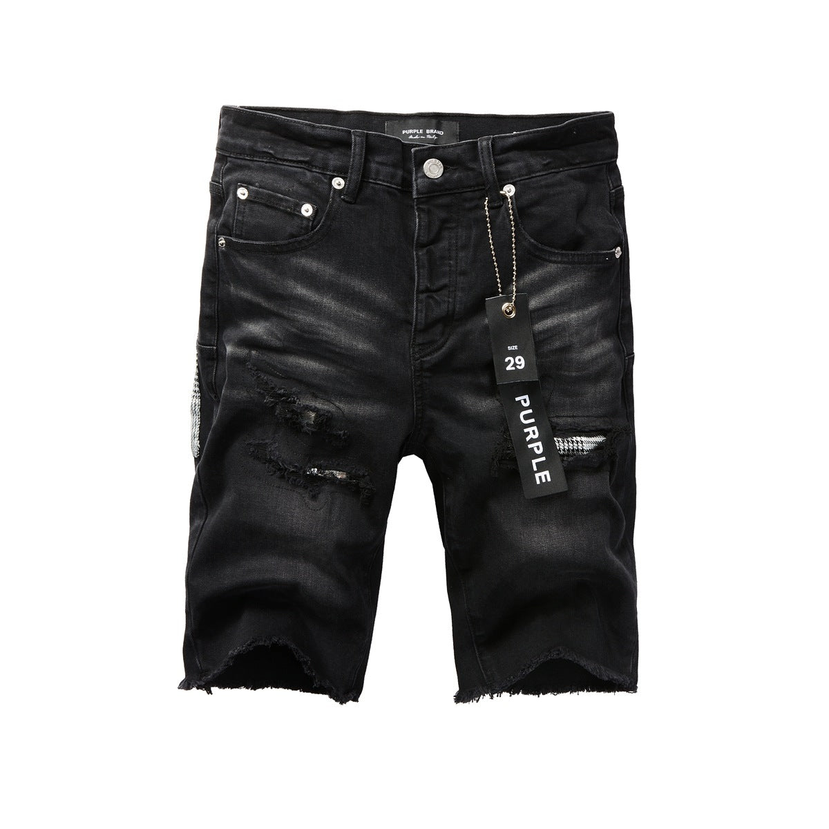 Purple Black Jean Shorts 5001 with Classic Style and Comfortable Fit