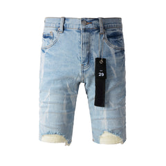 Purple Jeans Blue Distressed Jean Shorts 5069 with Trendy Ripped Details