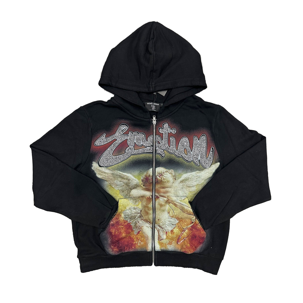 MIXED EMOTION Black “Rhinestone” Hoodie