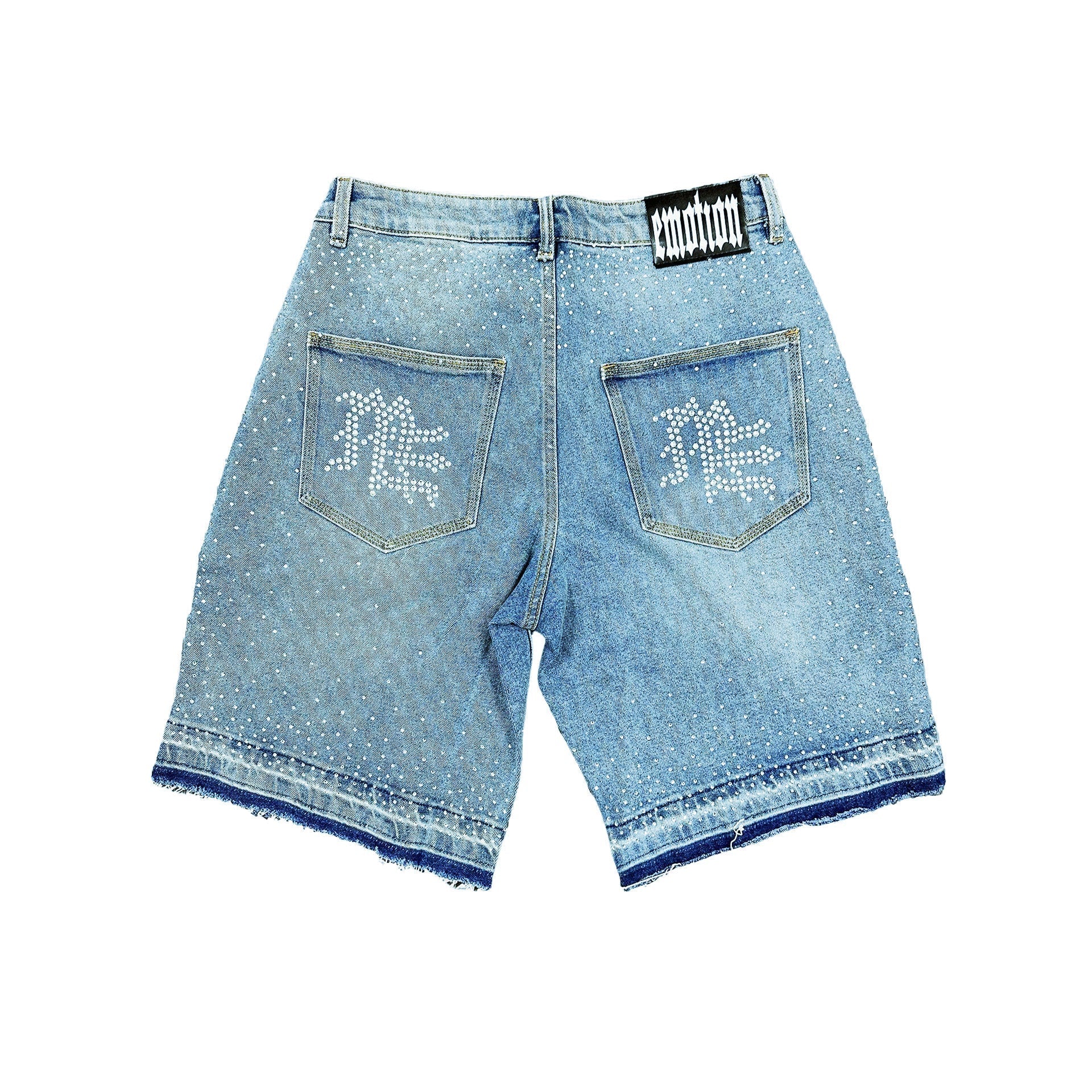 Mixed Emotions　‘ME’ Rhinestone Denim Shorts